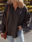 Waffle Knit Patchwork Half Zipped Casual Sweatshirt