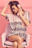 BiBi Leopard Stripe with Slub Terry Color Block T-Shirt