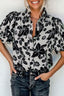 Floral Button Down Puff Sleeve Shirt