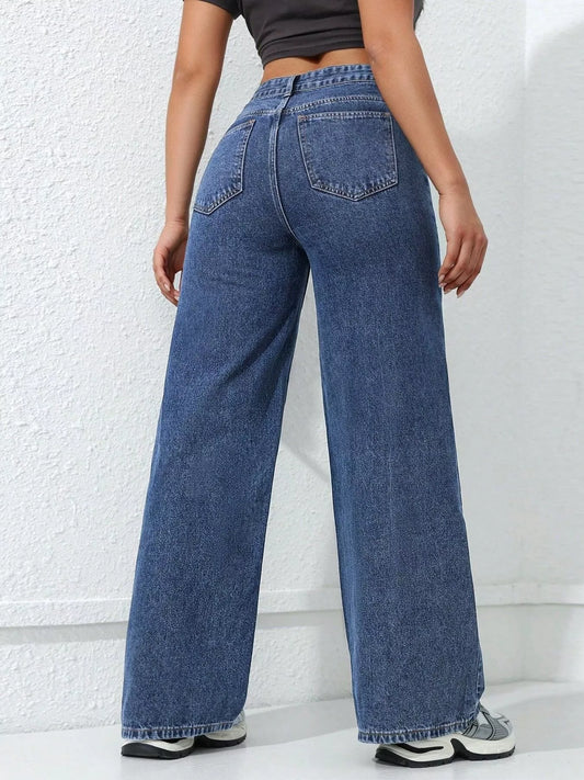 High-Waisted Wide Leg Jeans