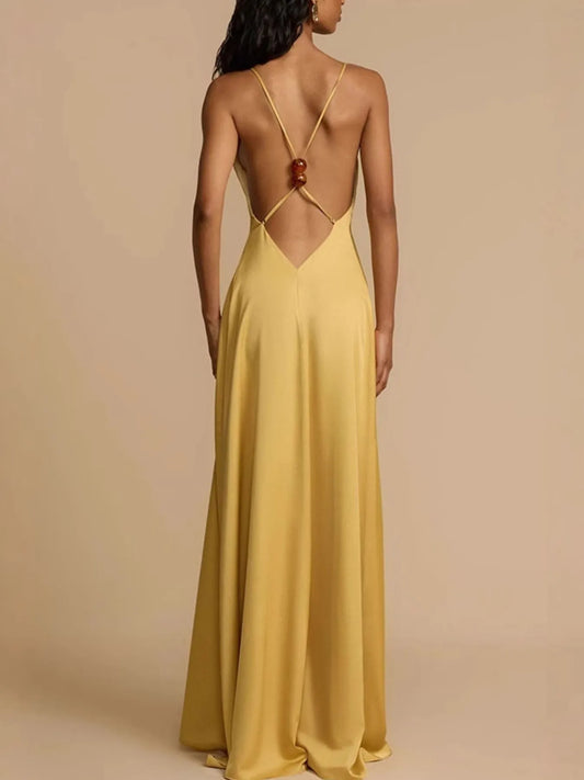 Deep V-Neck Maxi Dress