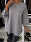 Full Size Round Neck Drop Shoulder Top with Ribbed Trim Plus Size