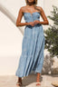 Cutout Printed Sleeveless Midi Cami Dress