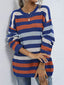 Striped Knit Round Neck Sweater