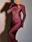 Ruched Long Sleeve Bodycon Maxi Dress