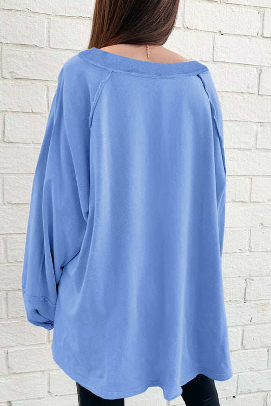 Oversized Washed Crewneck Sweatshirt