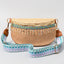Bead Trim Straw Weave Crossbody Bag