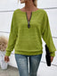 Ribbed Knit Quarter Zip Sweatshirt