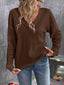 V-Neck Waffle Knit T-Shirt