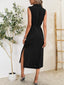 Button Up Sleeveless Midi Dress