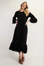 Celeste Full Size Textured Ruffle Hem Modest Dress Plus Size