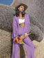 Lace Detail Open Front Cover Up and Pants Set