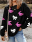 Sequin Bunny Bow Easter Corded Rib Sweatshirt