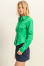 HYFVE Long Sleeve Pleated Waist Poplin Shirt