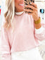 Stripe Contrast Edge Patchwork Long Sleeve Top