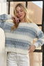 ADORA Horizontal Stripes Knit Textured Sweater