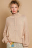 POL Pearl Detail Turtleneck Long Sleeve Sweater