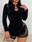 Fishing Net Long Sleeve Romper