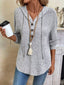 Casual Ribbed Button Detail Hoodie