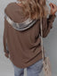 Plaid Patchwork Button Down Drawstring Hooded Shacket