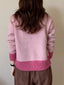 Color Block Button Up Cardigan