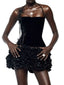 Halter Neck Cami and Flower Mini Skirt Set