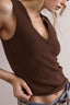 V-Neck Ribbed Slim Tank