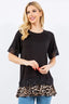 Celeste Full Size Lace Trim Short Sleeve Top