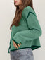 Button-Front Cardigan with Contrast Trim