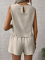 Round Neck Sleeveless Top and Shorts Set