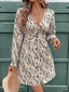 Button Front Flounce Sleeve Dress