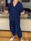 Full Size Button Down Shirt and Pants Set Plus Size