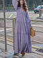 V-Neck Long Sleeve Tiered Maxi Dress