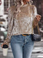 Velvet Frill Mock Neck Puff Sleeve Top