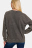 Zenana Washed Round Neck Dropped Shoulder Sweatshirt
