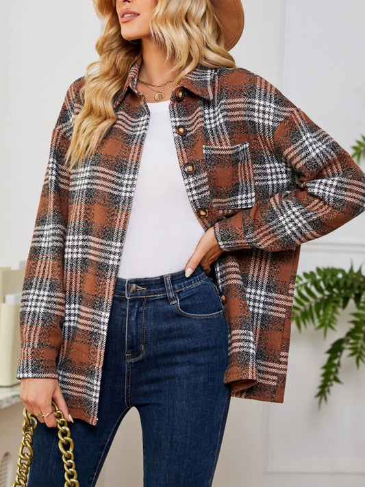 Plaid Button-Up Shirt