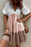 Color Block Short Sleeve Mini Dress