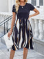 Printed Round Neck Short Sleeve Dress