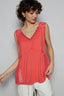 POL Lace Detail Studded Crisscross Back V-Neck Sleeveless Top