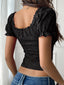 Devine Off-Shoulder Short Sleeve Lace Top