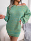 Multi-Color One-Shoulder Sweater Dress