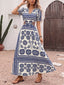 Floral Print Cutout Waist Maxi Dress