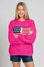 Zenana French Terry American Flag Pullover