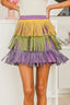 BiBi Mardi Gras Rhinestone Fringed Skirt