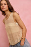 SO ME Crochet Lace Light Weight Sweater Vest