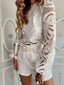 Lace Crochet Long Sleeve Blouse