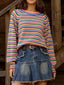 Rainbow Striped Pullover Sweater