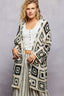 POL Open Front Crochet Cardigan with Granny Square Pattern