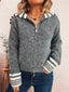 Striped Zip-Up Cardigan