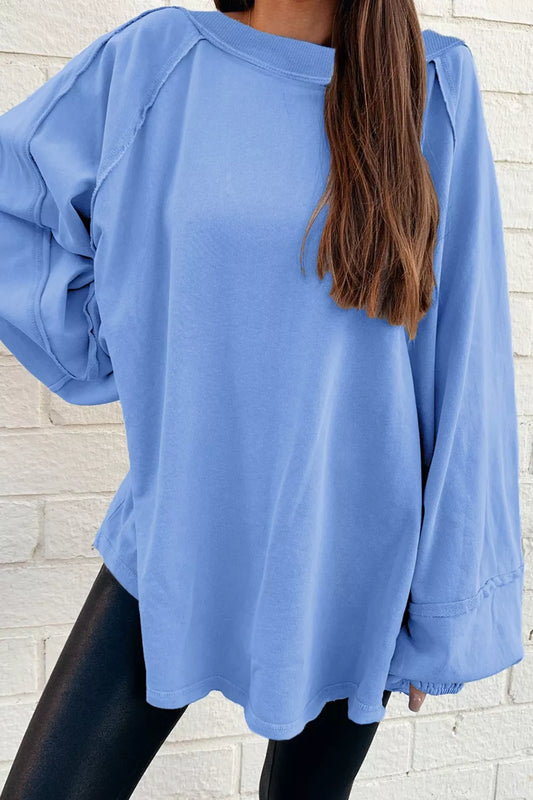 Oversized Washed Crewneck Sweatshirt